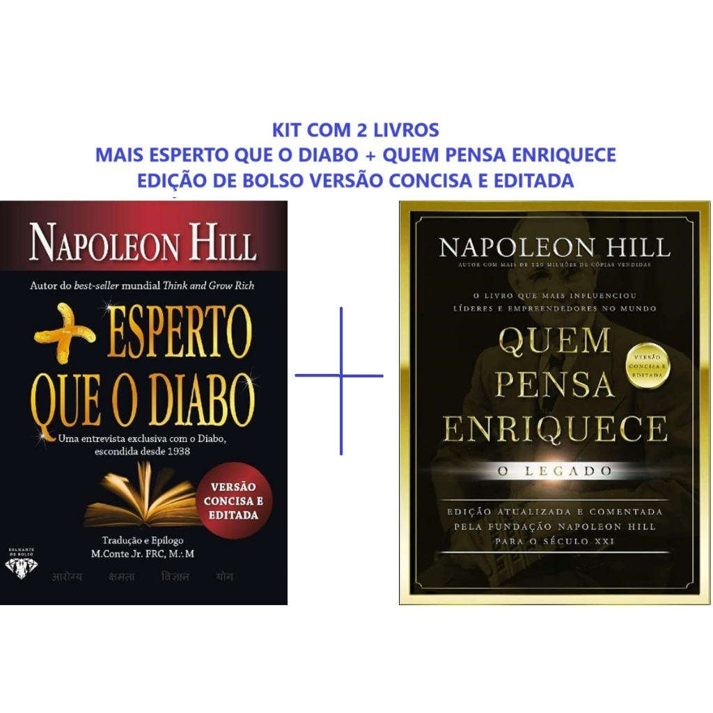 Kit com 2 Livros Mais Esperto Que o Diabo + Quem Pensa Enriquece O Legado Versao de Bolso em Oferta na Shopee