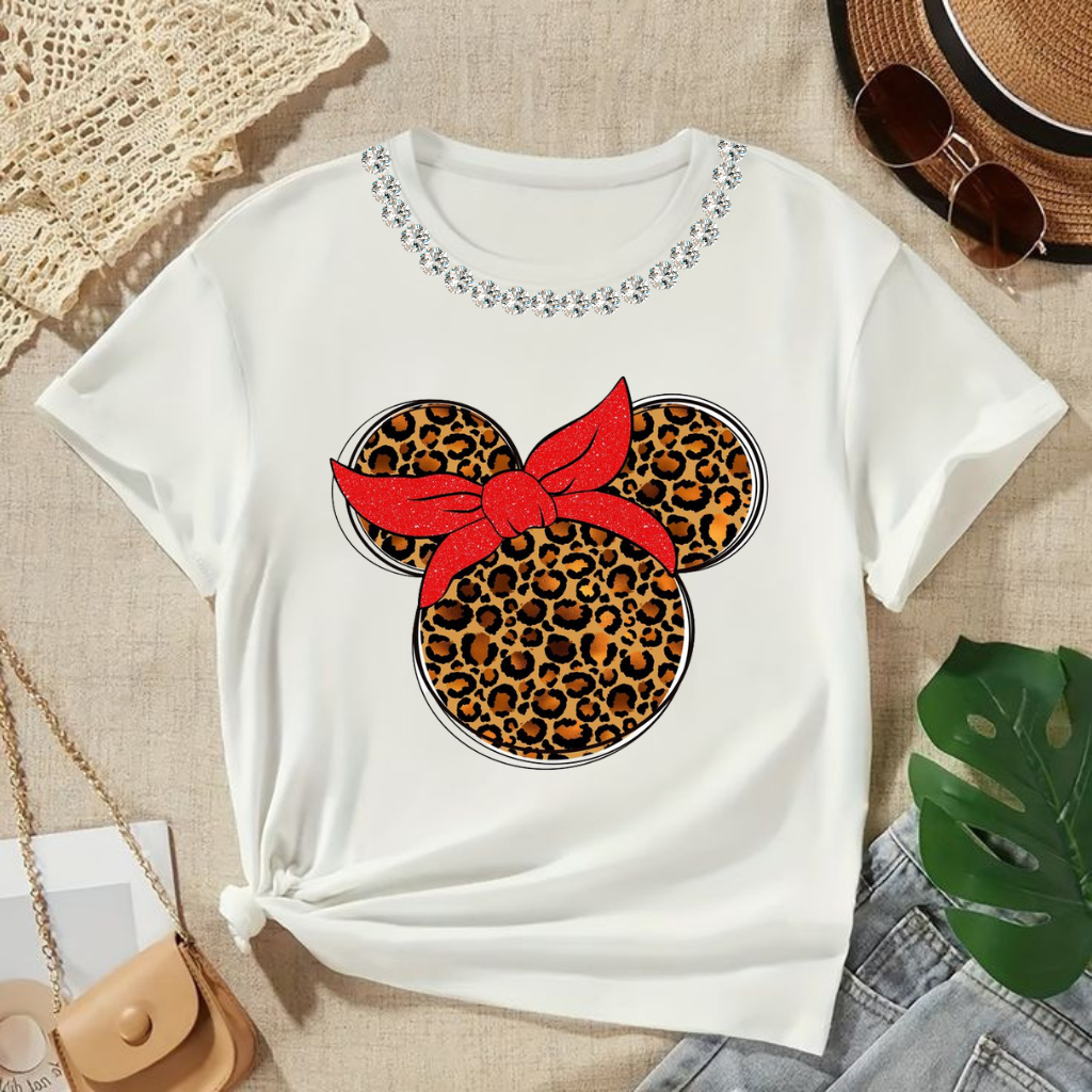 CAMISETA CAMISA BLUSA TSHIRT FEMININA LUXO MINNEI TURMA  MICKEY DESENHO ANIMADO FOFAS TENDENCIA em Oferta na Shopee