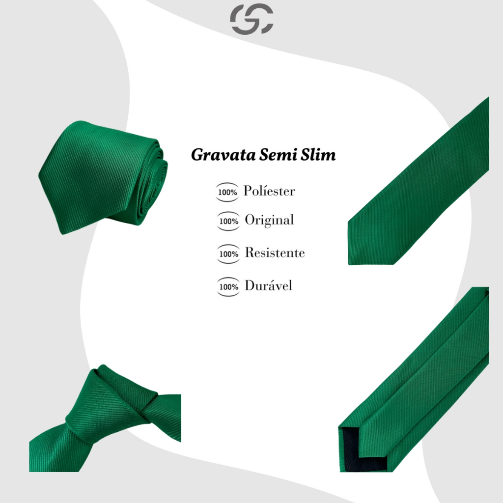 Detalhes do Gravata Verde Bandeira Clara Masculina Slim e Semi Slim Riscadinha Para Padrinhos de Casamento