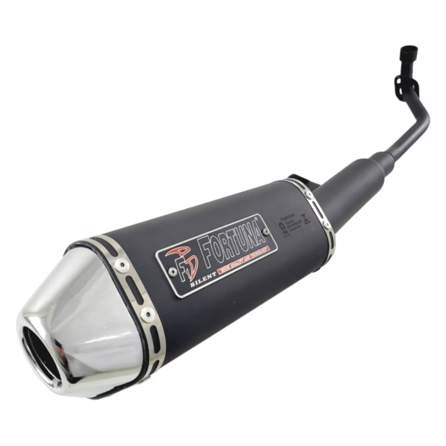 Escapamento biz 125 2009 a 2024 f1 mini tri fortuna preto ou cromado