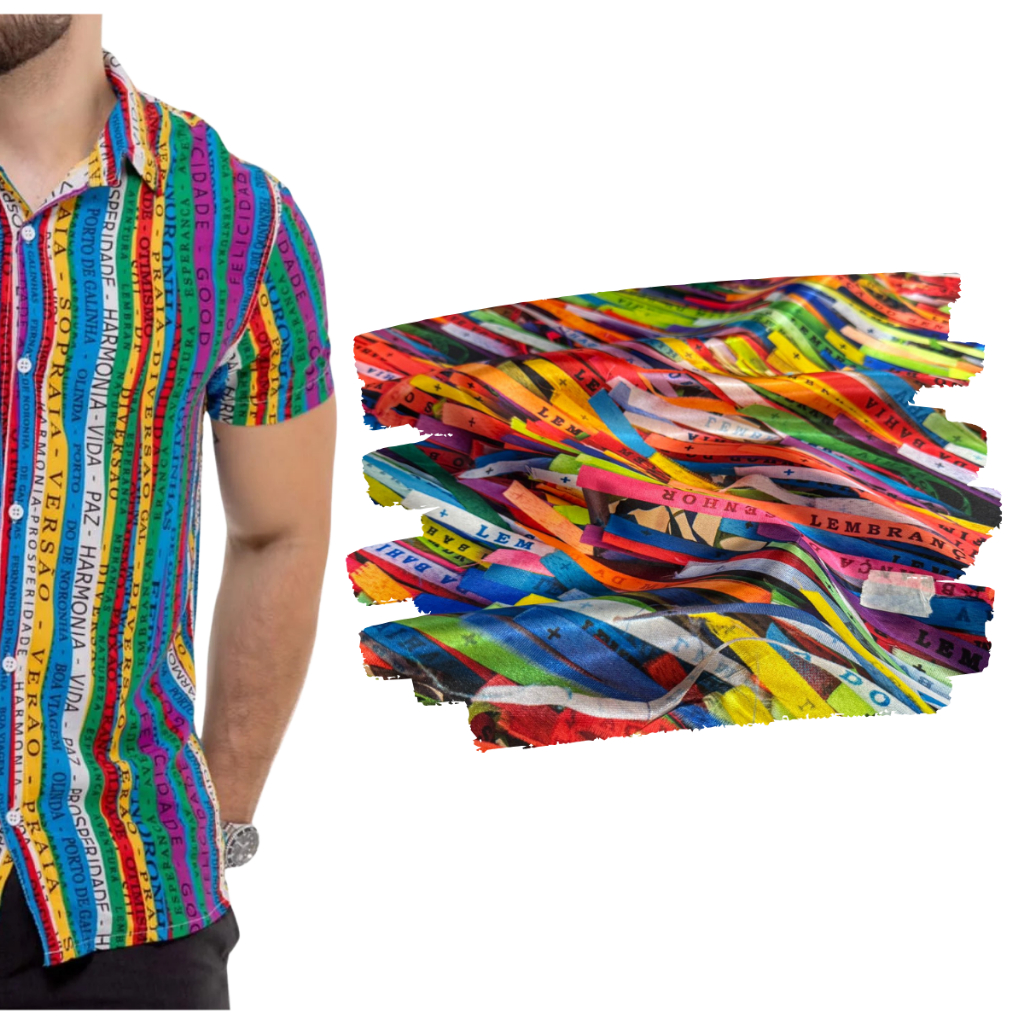 Tecido Cetim Estampa Digital Bonfim 1,40m Fita Senhor do Bonfim Roupas decoração Fantasia Tecido Cetim Estampa Digital Bonfim 1,40m Fita Senhor do Bonfim Roupas decoração Fantasia