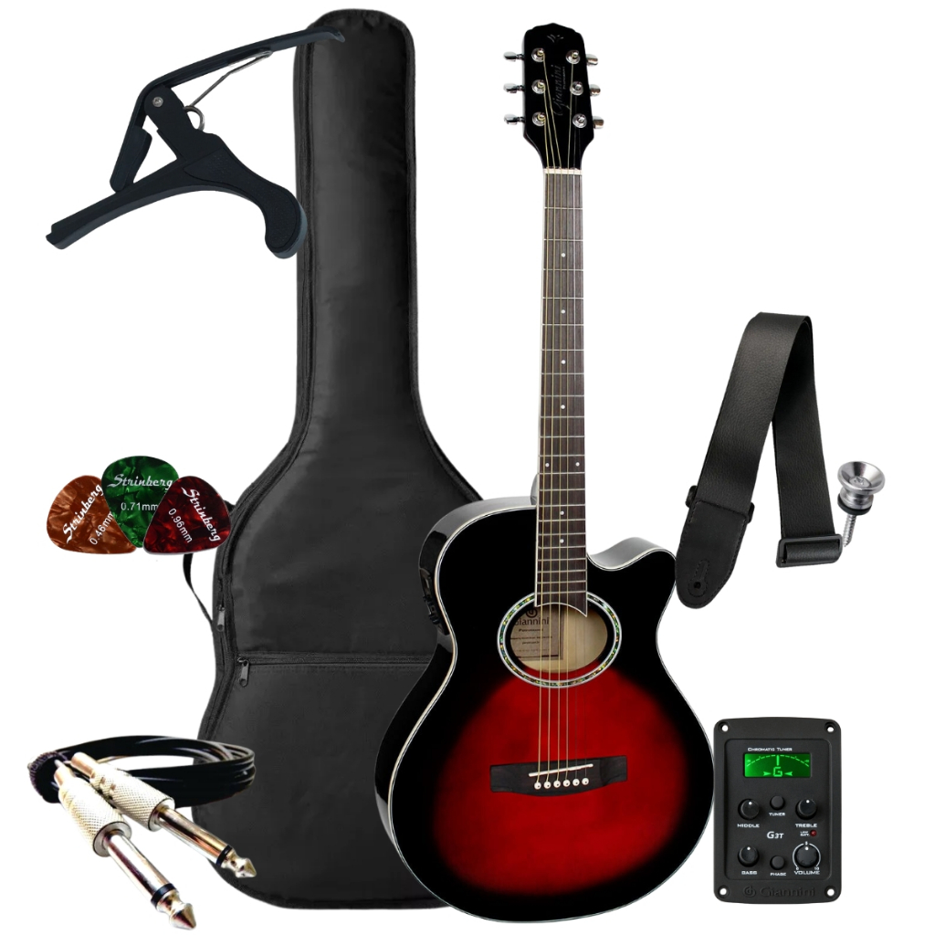Violão Elétrico Giannini Gsf1d Com Afinador + Kit Acessórios em Oferta na Shopee