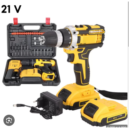 Parafusadeira Furadeira 12V 21V 2 Baterias Com Maleta e Acessórios Completo em Oferta na Shopee