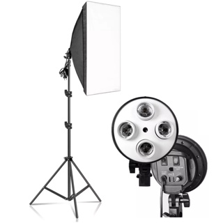 Kit Softbox 50x70 Luz Contínua Tripé 2m Quadruplo 4 Lâmpadas em Oferta na Shopee