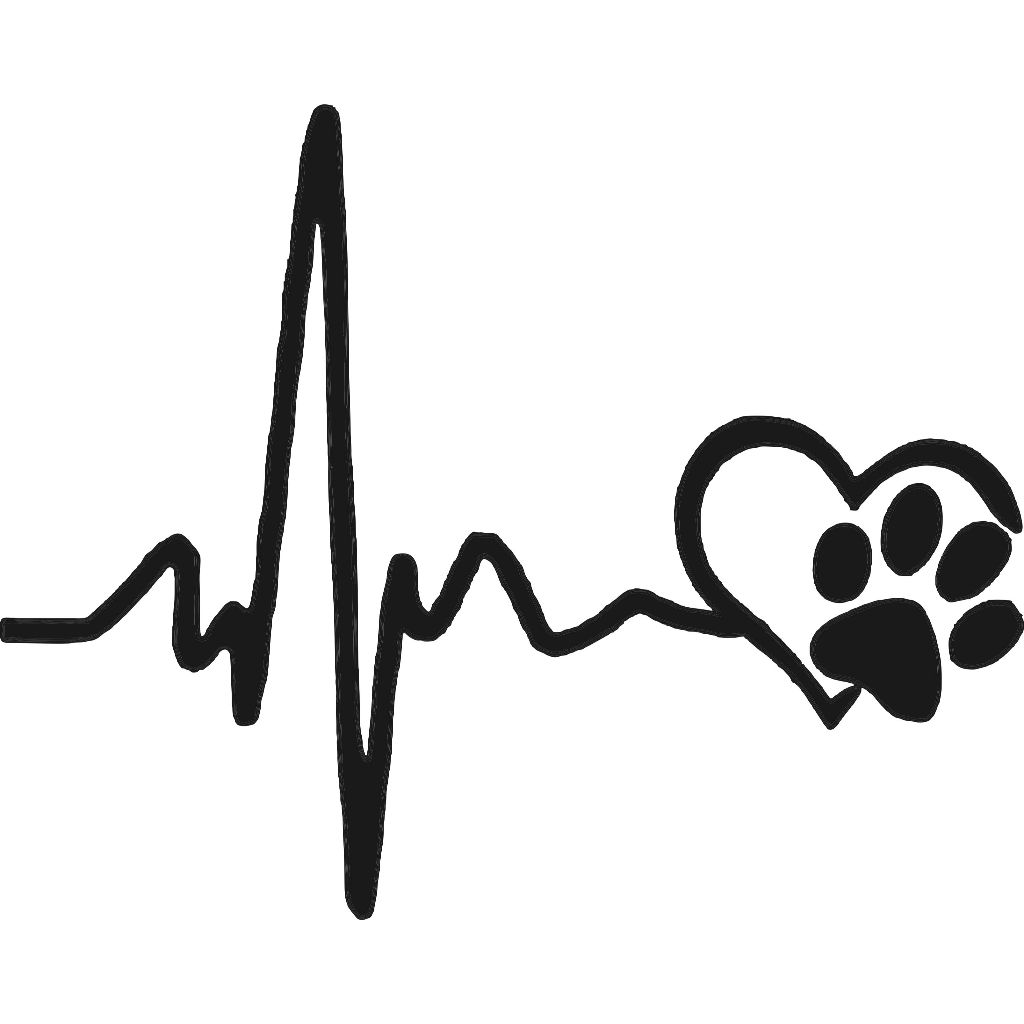 Adesivos batimento cardíaco patinha e coração pets AD1137