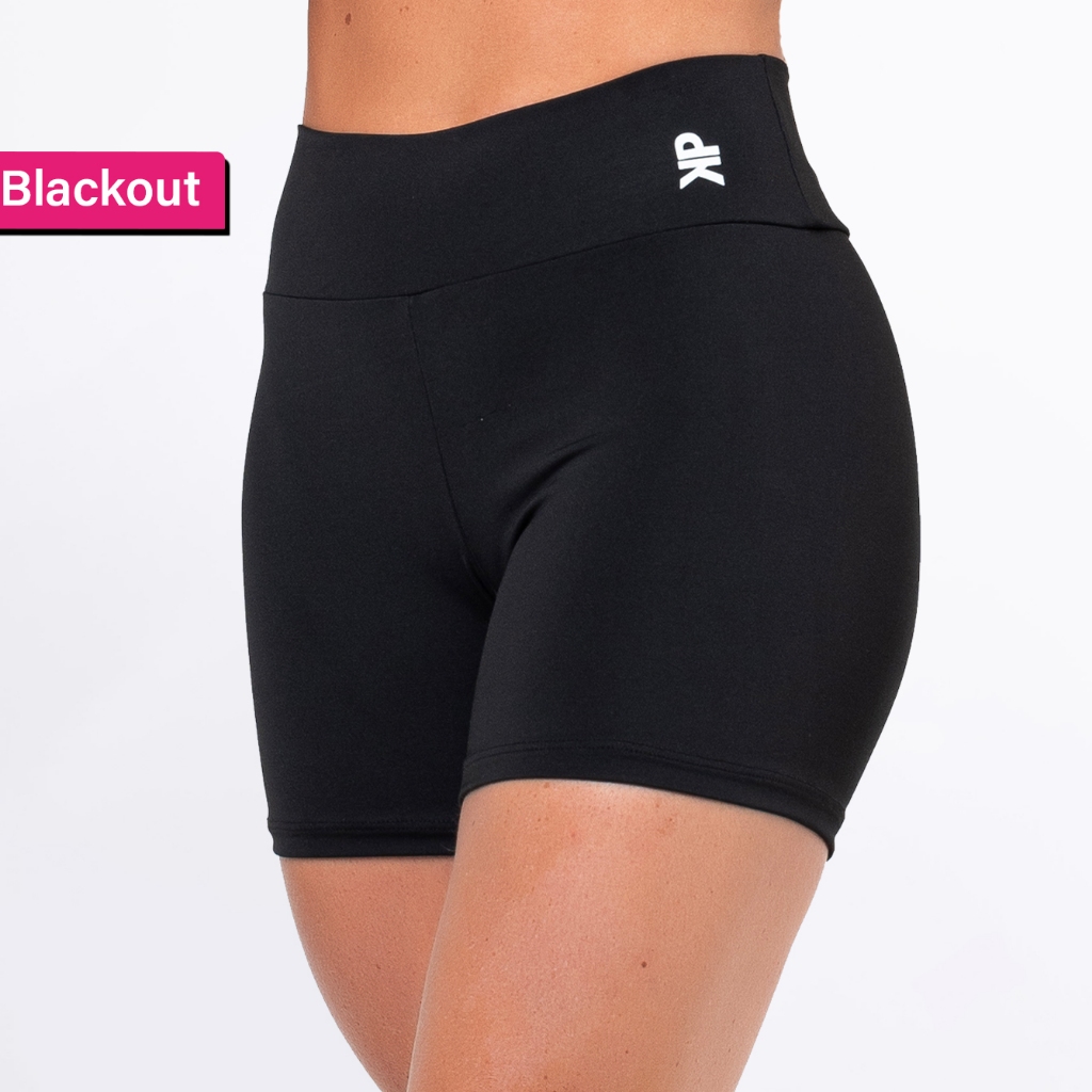 Short Fitness Feminino Blackout Zero Transparência Cintura Alta Biker Boxer Crossfit Corri...
