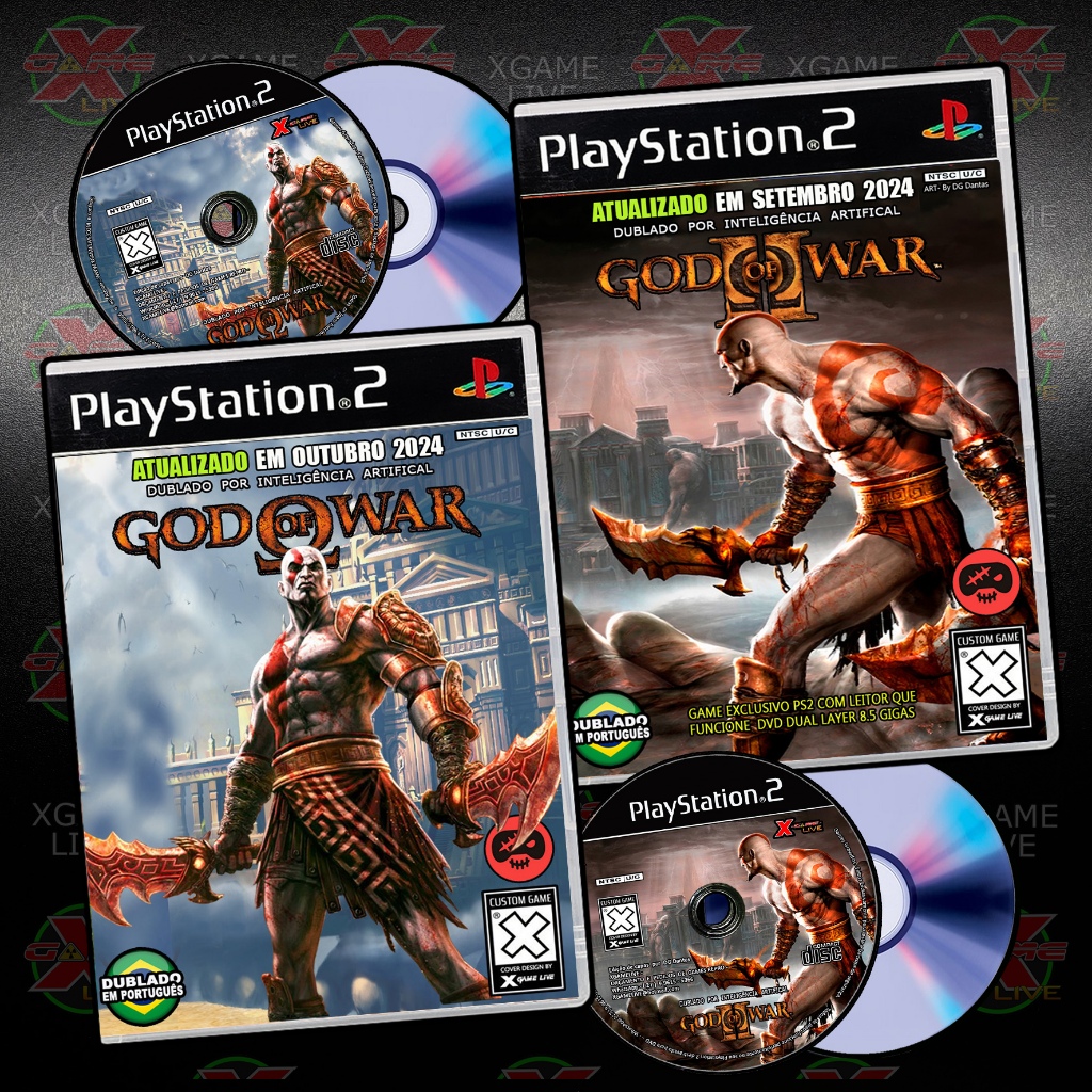GOD OF WAR 1 e 2 Dublado i.A DVD 8.5GB - Repro Ps2 - Patch DVD By XGAMELIVE