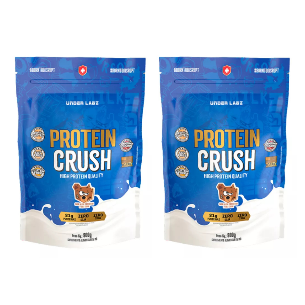 Kit 2x Whey Protein Crush 900g Cada Under Labz 100% Concentrado em Oferta na Shopee