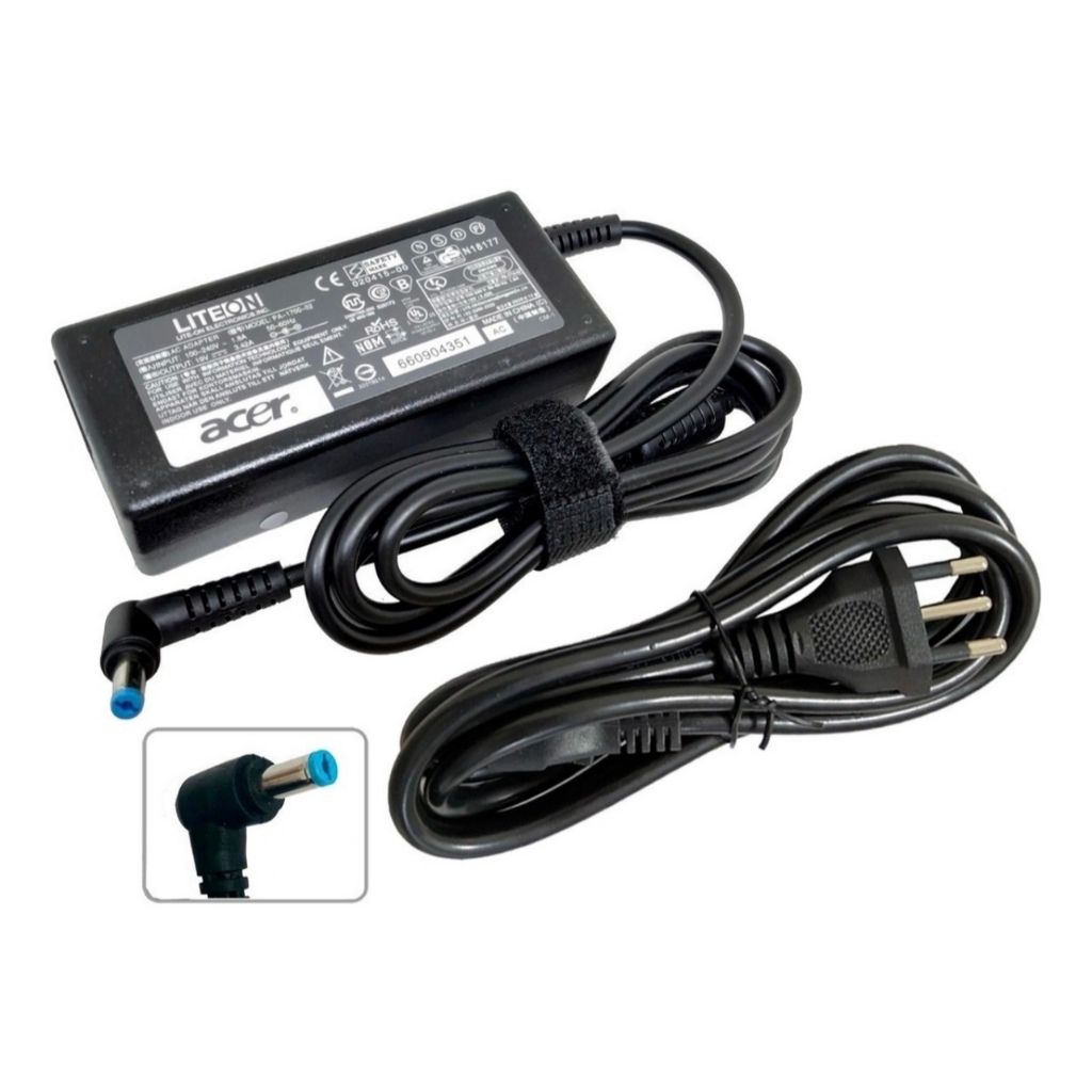 Fonte Carregador Notebook Acer 19V 3.42A 65W Pino Azul/Amarelo 5.5mm*1.7mm AC-01 em Oferta na Shopee