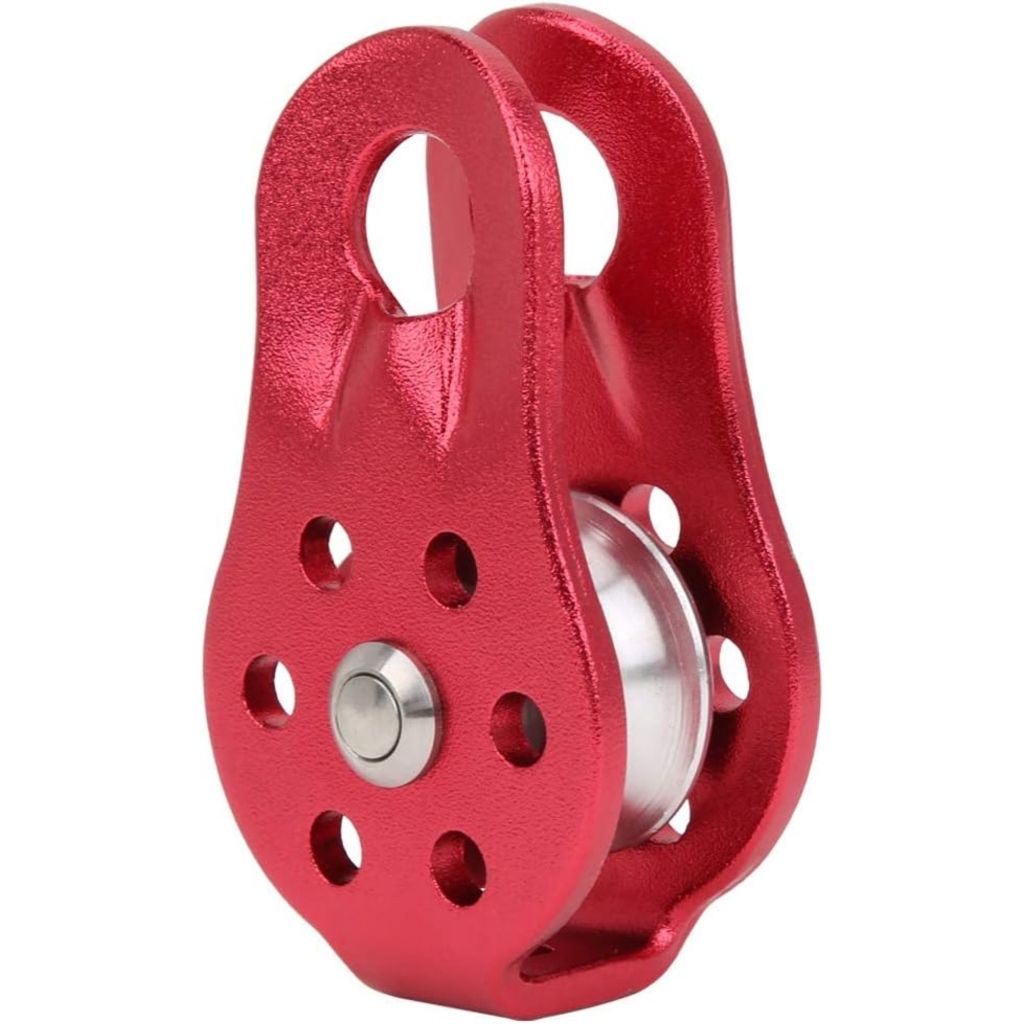 Polia Simples 26Kn Corda 12mm Fixa em Alumínio para Resgate Içamento em Altura Escalada Montanhismo