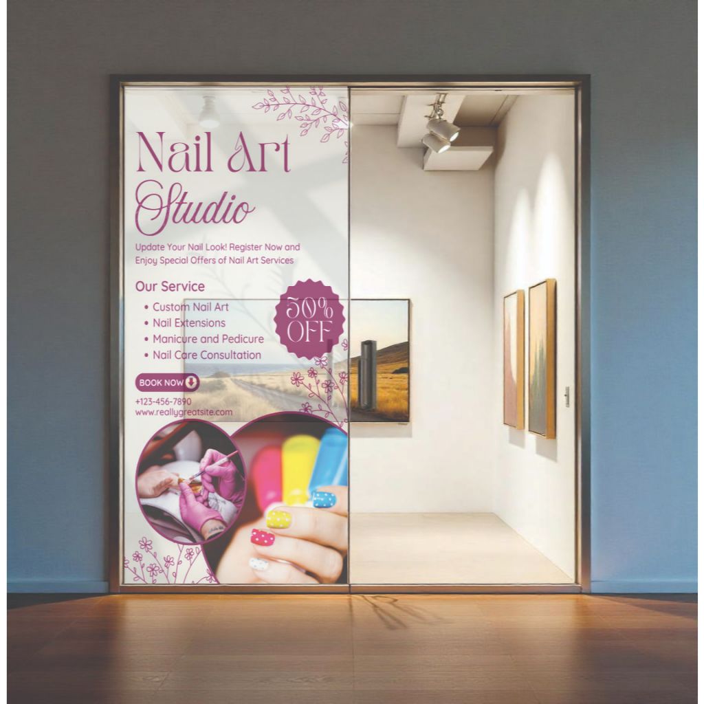 Adesivo personalizado perfurado perfurite para porta de vidro - estilo com visibilidade externa em Oferta na Shopee