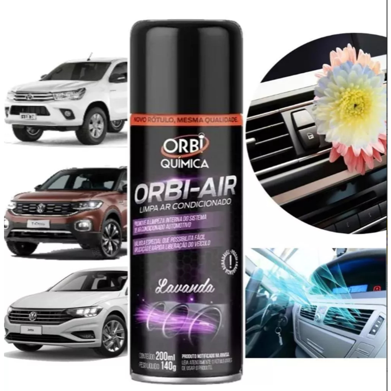 Spray Higienizador Orbi-Air Limpa Ar Condicionado Automotivo Fragrância Lavanda - Orbi Química