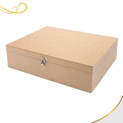 Caixa Retangular Grande Lisa 40x30x10 Com Dobradiça e Fecho