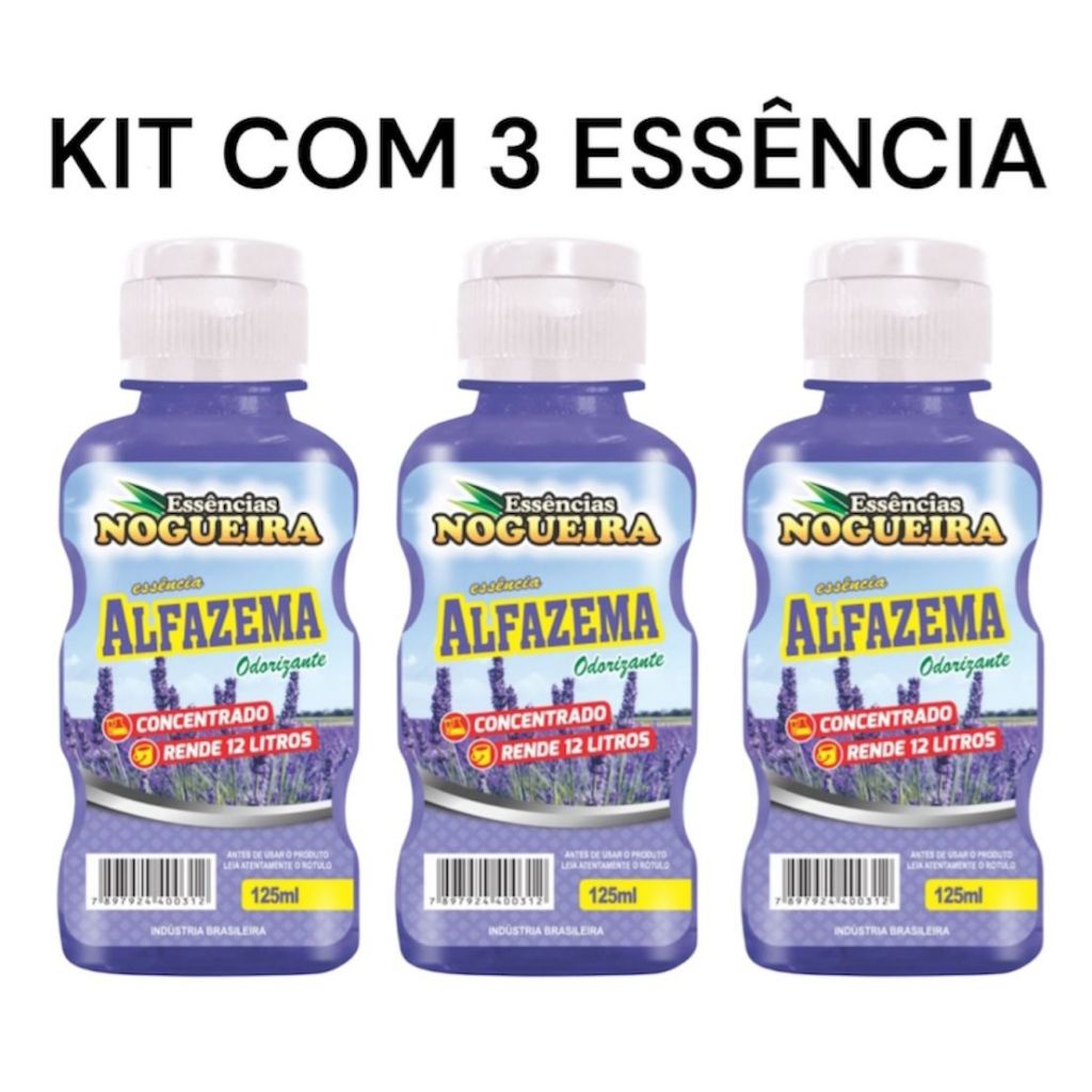 Kit Com 3 Essência Alfazema Aromatizante De Ambiente Para Umidificador De Ar NOGUEIRA 125ml em Oferta na Shopee