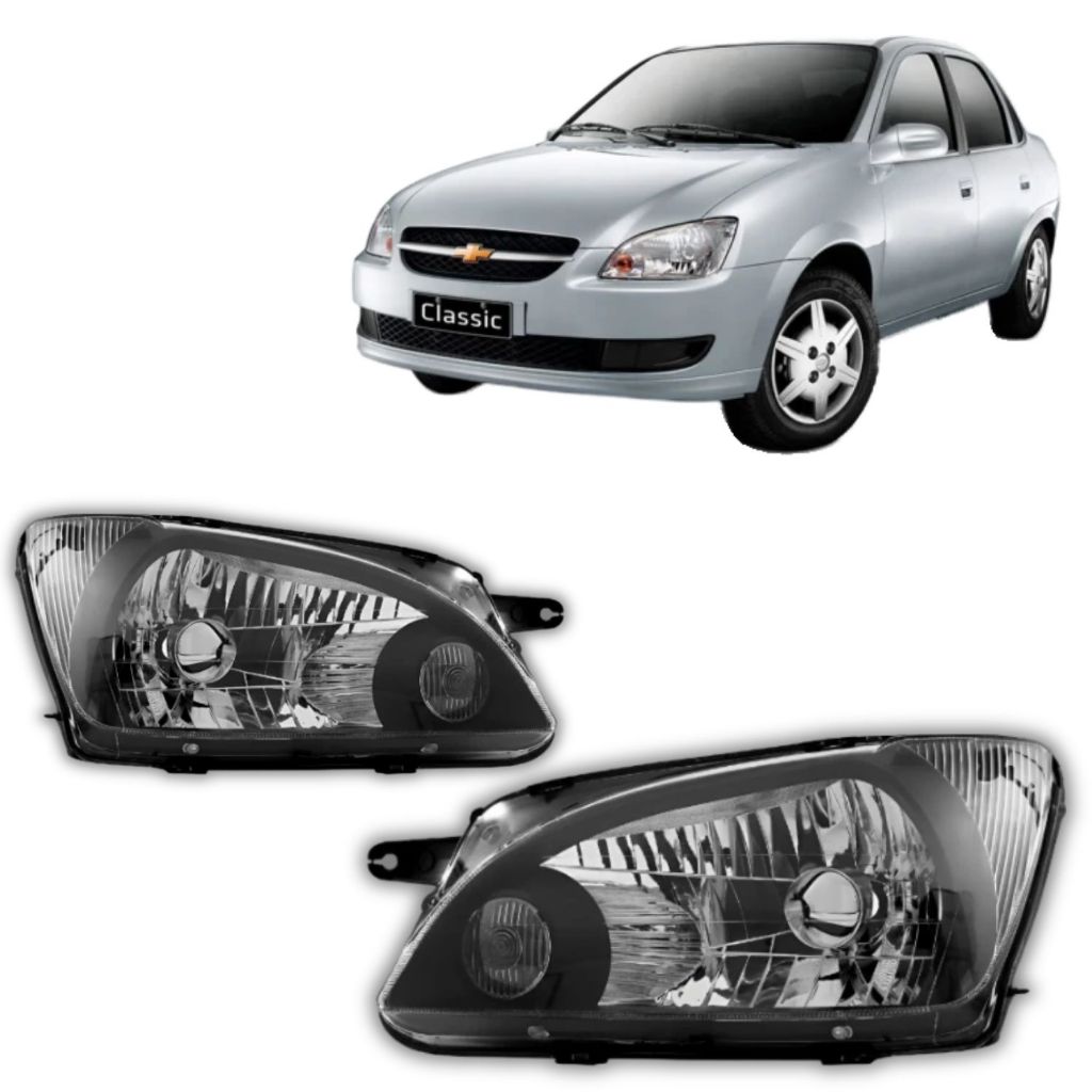 Par Farol Corsa Classic 2011 2012 A 2015 2016 Máscara Negra