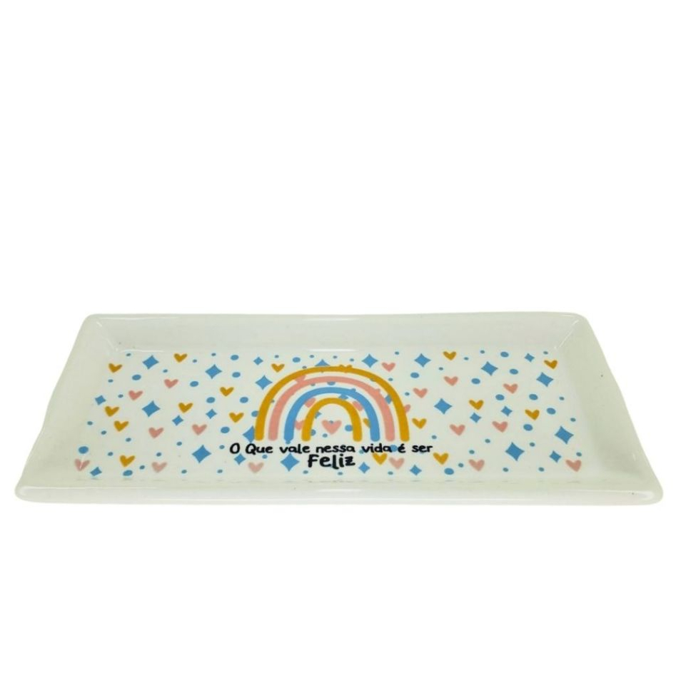 Bandeja Porta Joias Porcelana Decorativa Organizador Bijuterias Anéis Mesa Penteadeira Presente