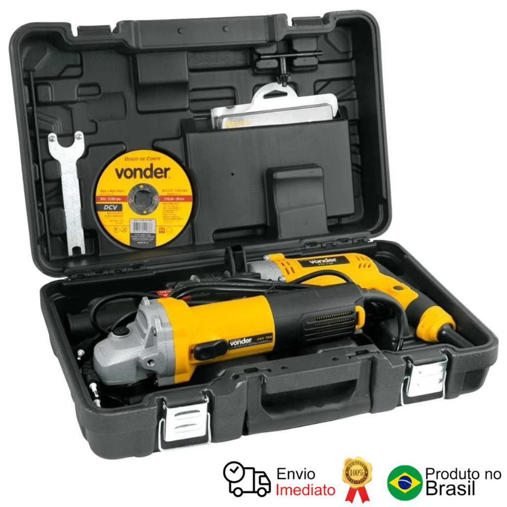Conjunto Esmerilhadeira 4.1/2' Furadeira 1/2' 220 V Efv 751 em Oferta na Shopee