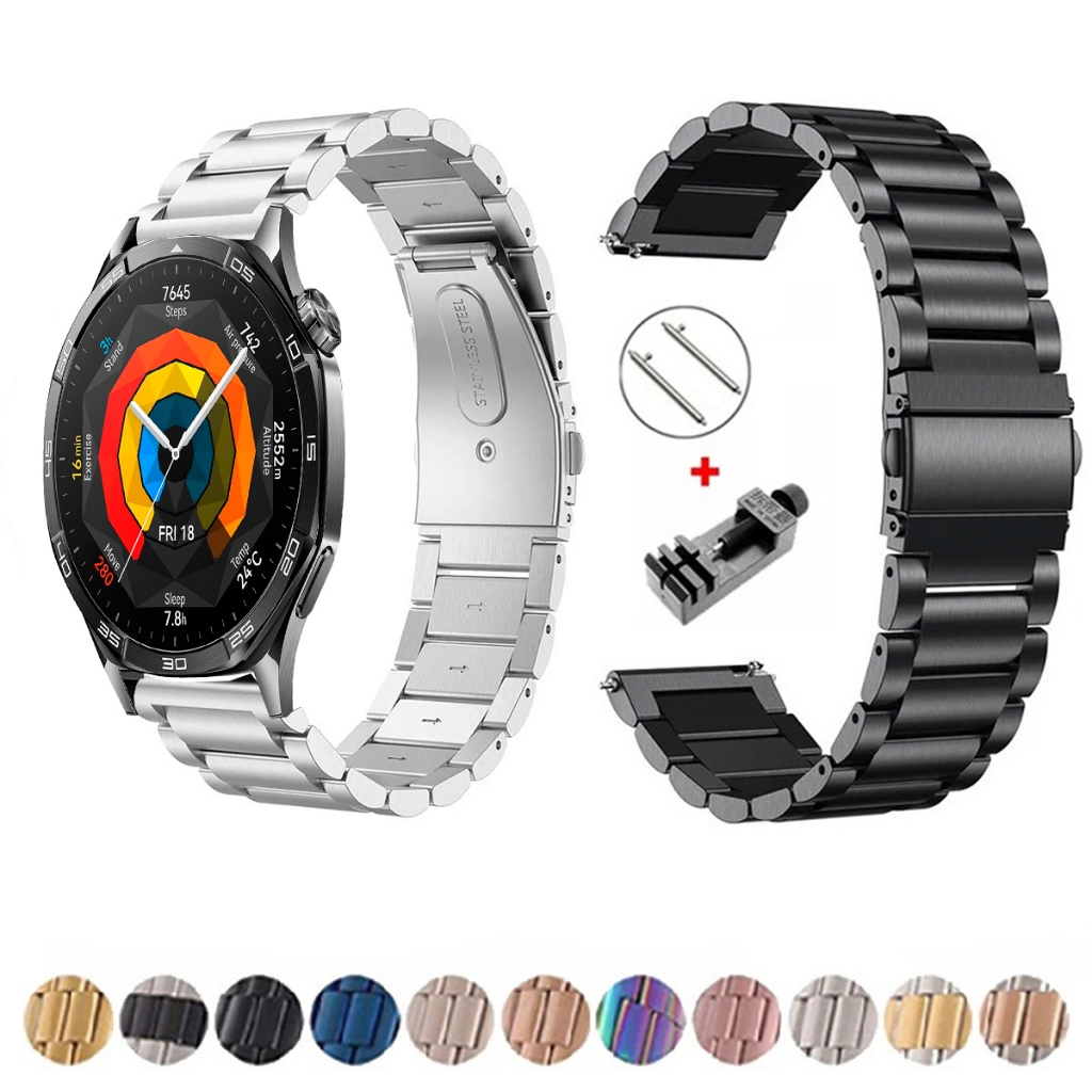 Pulseira de 22mm Metal Elos de aço inox para Huawei Watch GT5 46mm de Engate Rapido