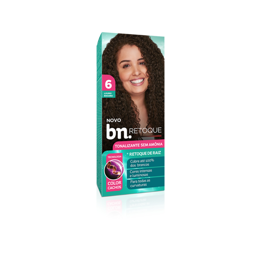 Tonalizante Louro Escuro 6.0 Sem Amônia 90g – Beleza Natural – Retoque Raiz bn.Cachos - Beauty