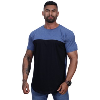 Camiseta Longline MXD Conceito Catálogo de Cores Lisas Casual Bicolor e Raglan em Oferta na Shopee