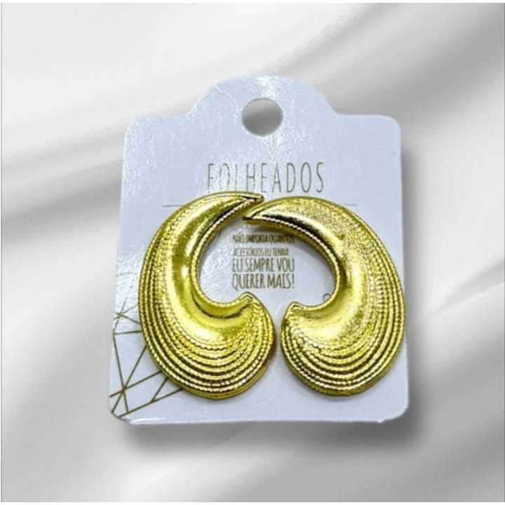Brinco Folheado Acessório Feminino Brinco Live Brinco Estiloso para Mulheres Moda Casual Elegante e Chique Moda Casual