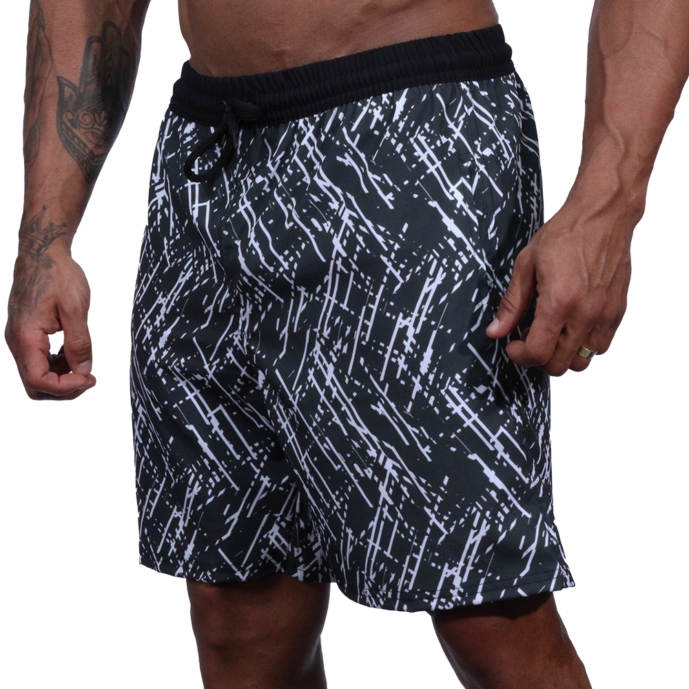 Bermuda Tactel com Elastano Masculino MXD Conceito 3 Bolsos Lazer Praia Casual Academia Estampadas