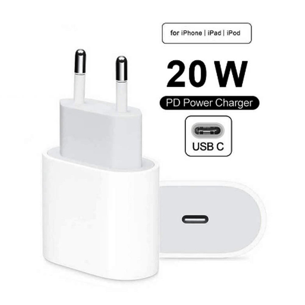 Caixinha Carregador Turbo 20W - Fonte Tomada Tipo C Turbo X Cabo Lightning para iPhones