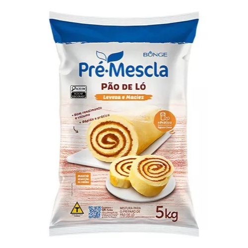 Mistura Pão De Ló Rocambole Bolos Pré-mescla Bunge 5 KG em Oferta na Shopee
