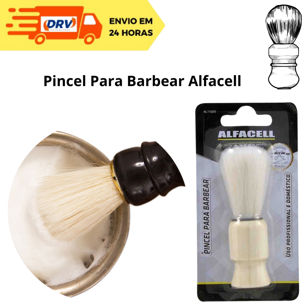 Pincel Para Barbear Alfacell - Barba - Pincel Alfacell