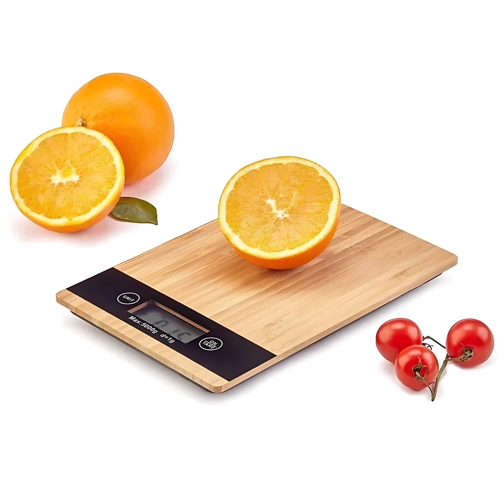 Balança Cozinha Digital Bambu 5Kg Alta Precisão Dieta E Nutrição Multideia