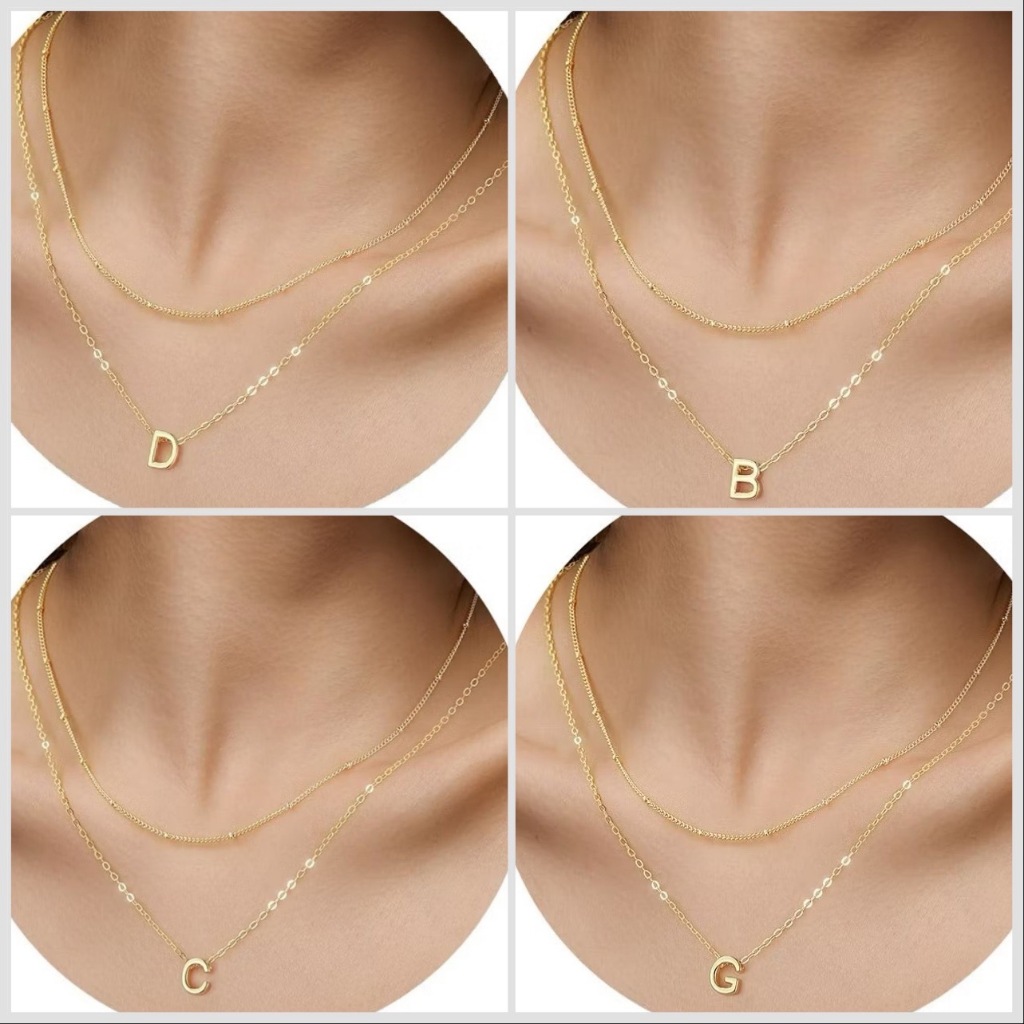 Colar Choker Duplo Inoxidável Com Pingente De Letras Inglesas Banhado A Ouro 18k em Oferta na Shopee