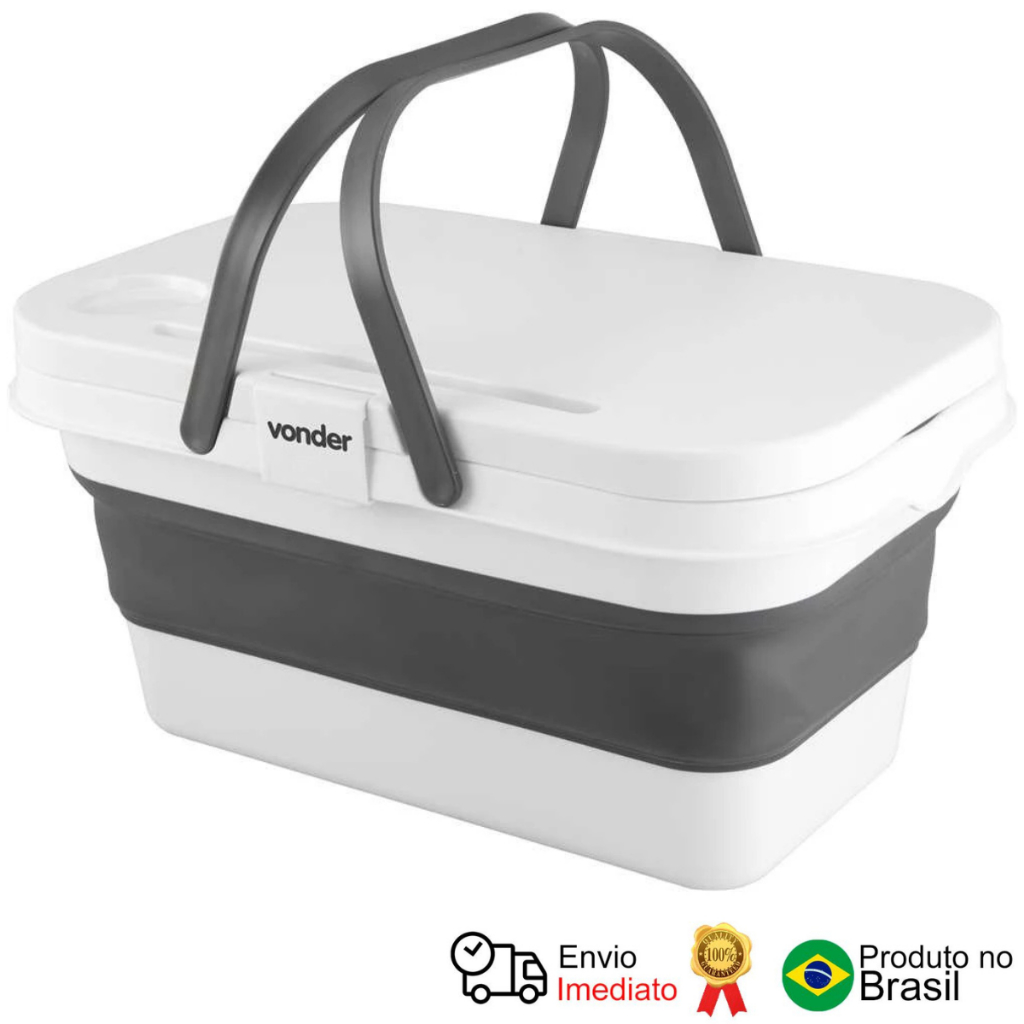 Cesto Dobrável Com Alças 16 Litros Vonder em Oferta na Shopee