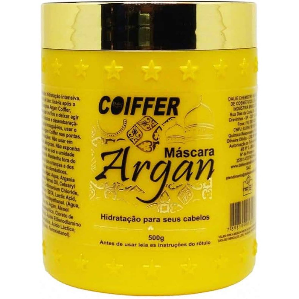 Máscara de Argan Coiffer 500g Hidratação Intensiva Original