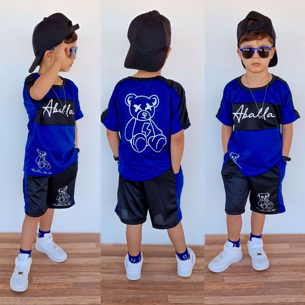 Conjunto Infanto Juvenil Masculino Dri-fit Camisa e Bermuda Premium