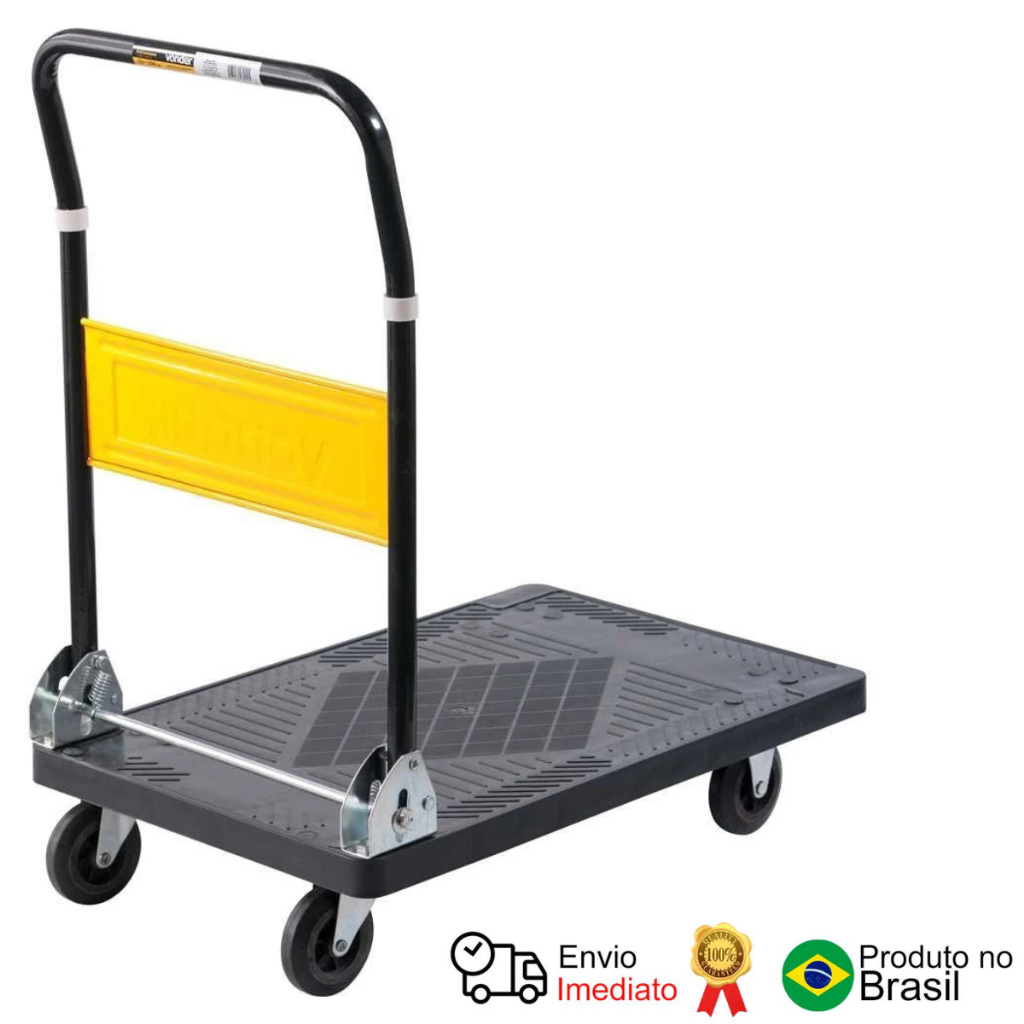 Carro Plataforma C/ Tampo Em Plástico Cap 150 Kg Vonder