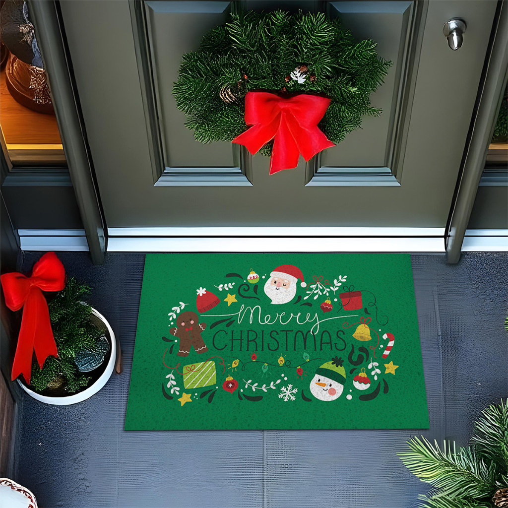 Tapete De Porta Capacho Divertido Merry Christmas Vários Desenhos 60x40 Ca964