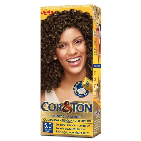 Tinta Coreton Niely Coloração Cor&Ton - 5.0 Castanho Claro