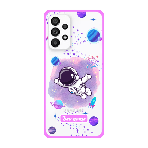 Capinha para Samsung A53 5G Anti Impacto Personalizada - Astronauta - Transparente com nome