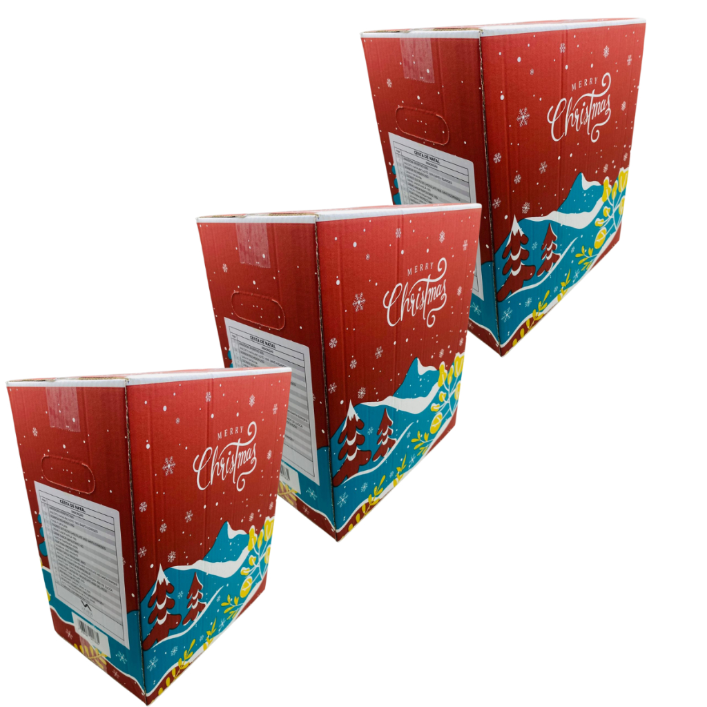 Kit 3 Cestas de Natal Milao 24 Itens Duandra