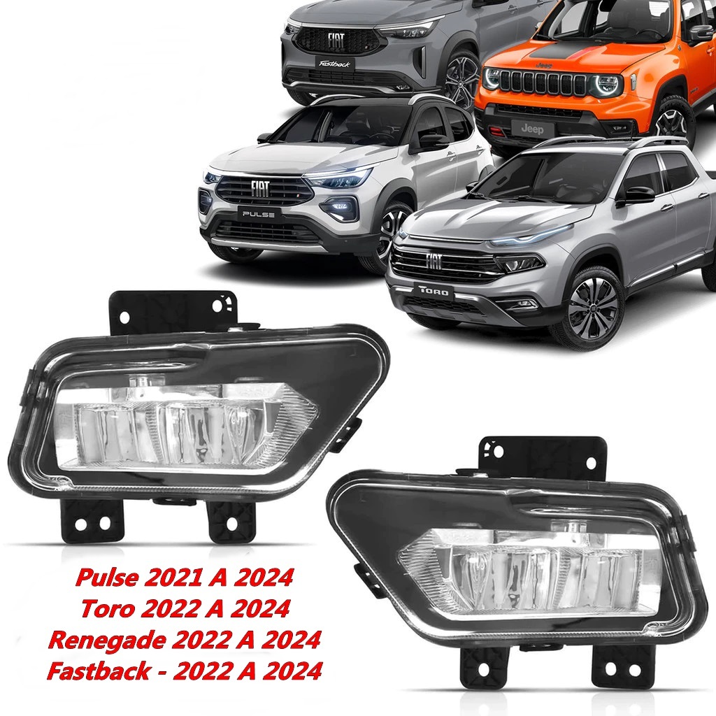 Farol Milha Fiat Pulse Toro Renegade 2021 ATÉ 2024 Led auxiliar Acessórios carro LEIA O ANUNCIO