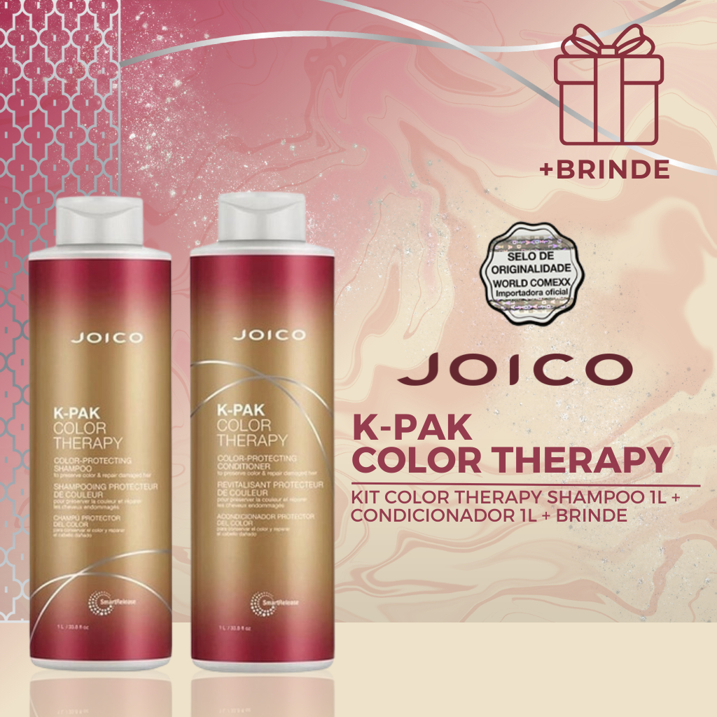 Kit Joico K-PAK Color Therapy Shampoo + Condicionador 1L Proteção, Brilho e Cuidado para Cabelos Coloridos