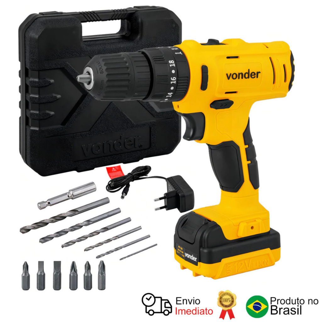 Parafusadeira Furadeira C/ Impacto Vonder 12v Bivolt Pfv120i
