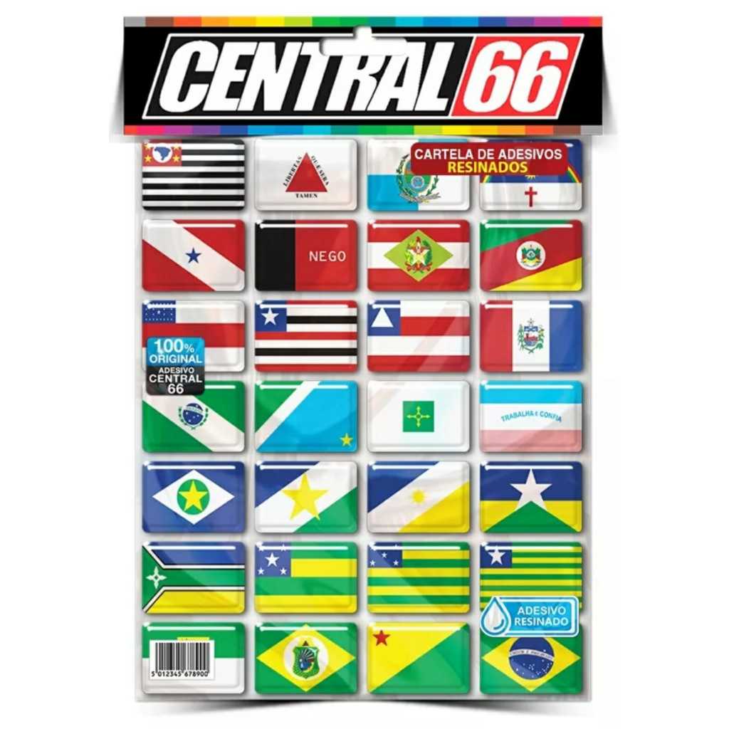 Kit Adesivos Bandeiras Estados do Brasil Resinados em Oferta na Shopee