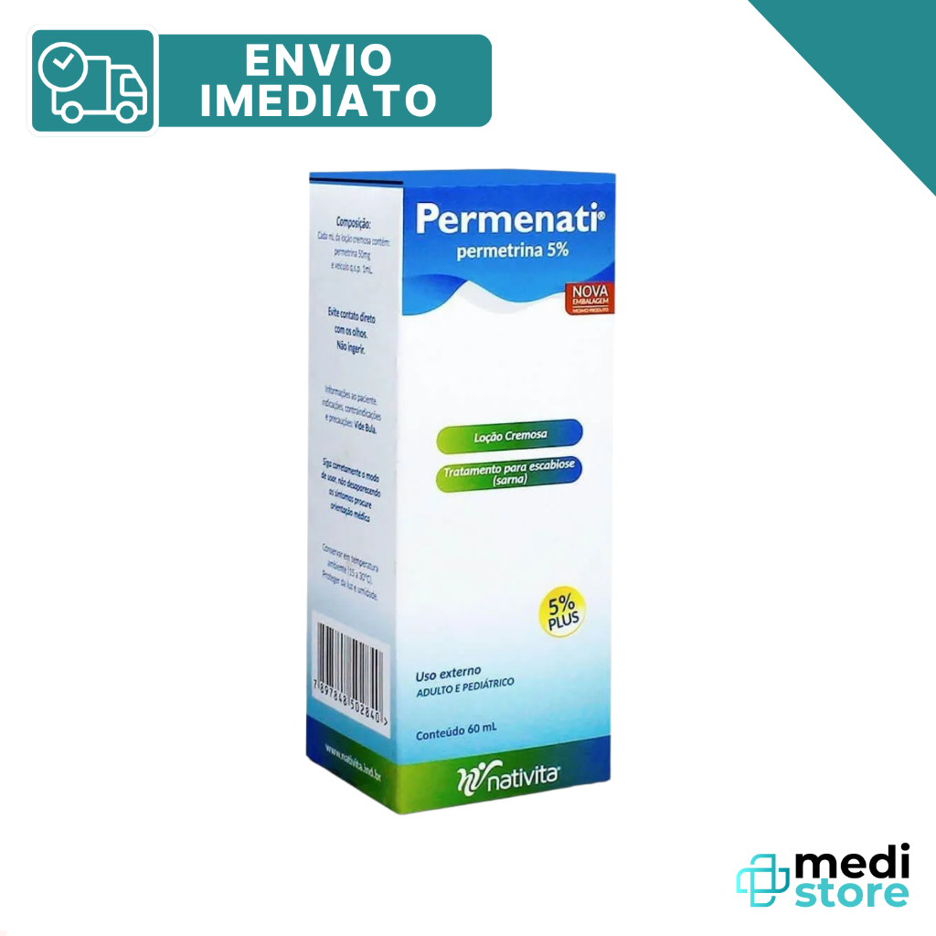 Permenati 5% 60mL Loção para Sarna Escabiose Nativida - Envio Imediato em Oferta na Shopee