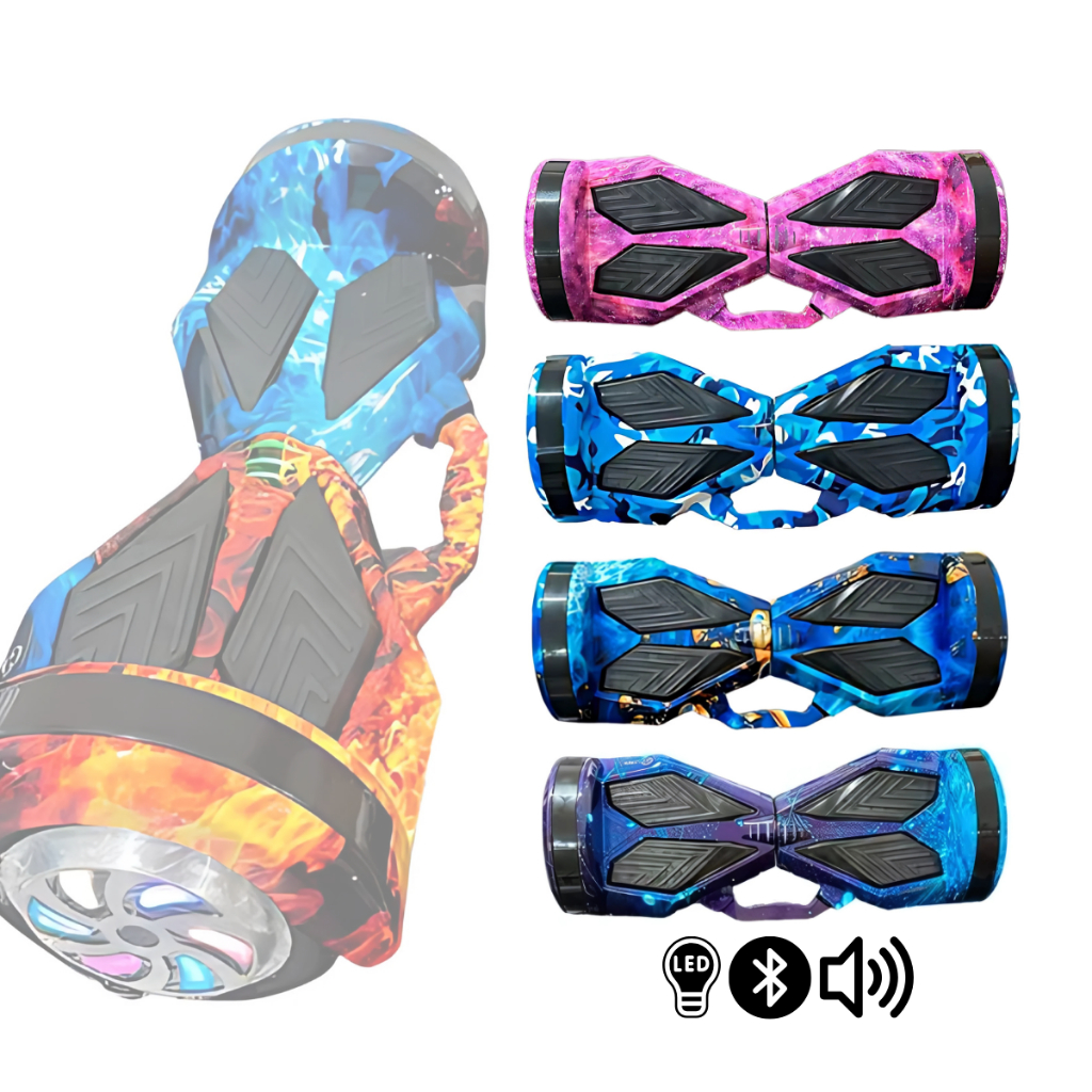 Hoverboard Overboard Skate Elétrico 8 Bluetooth Com Led Grande 100Kg