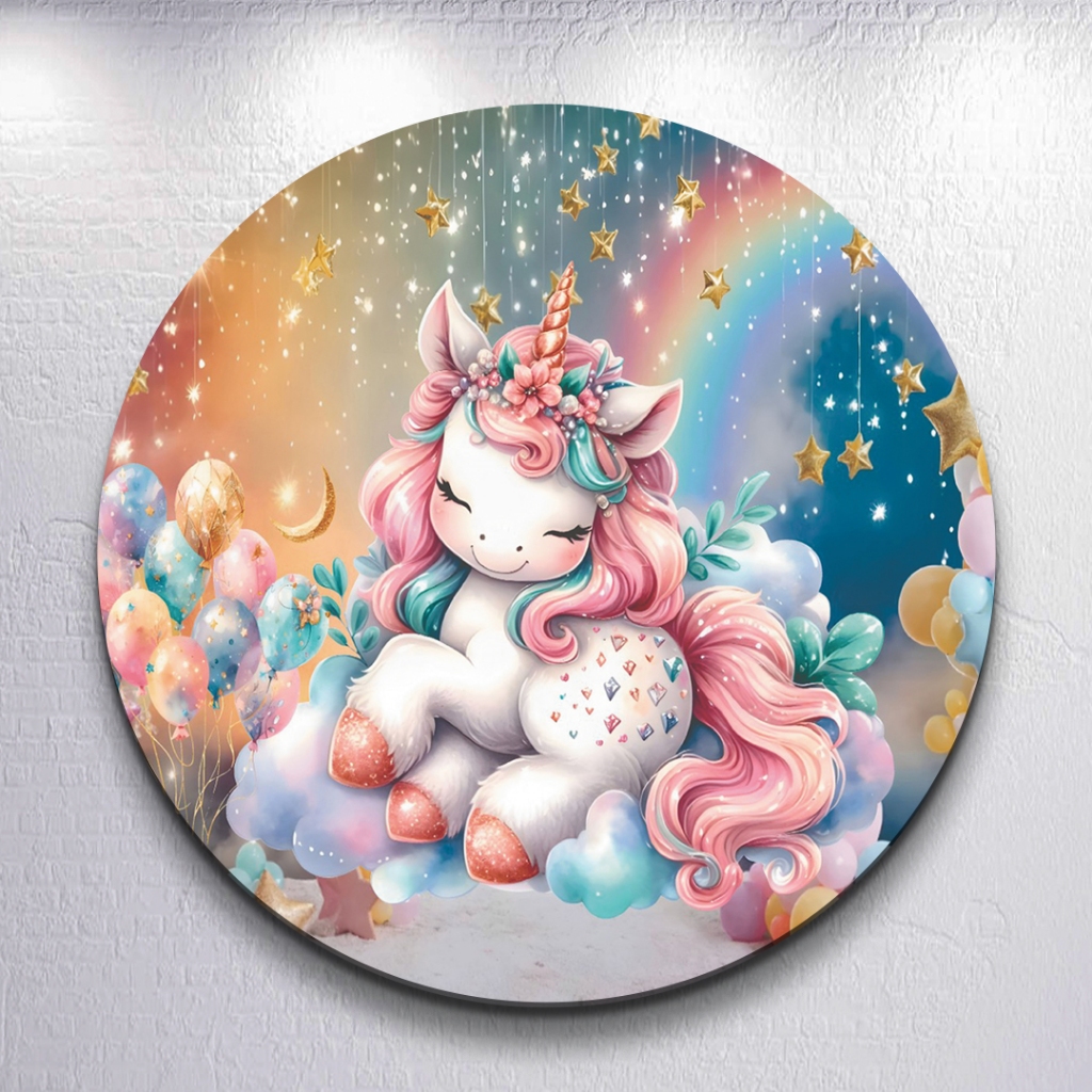 Capas de Painel e Cilindro de Festa Sem Suporte Decoração Unicornio Arco-iris Peças Avulsa ou Kits