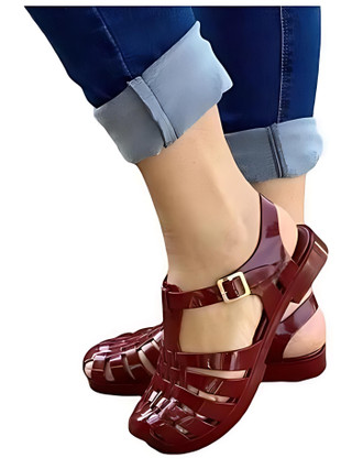 Sandália Feminina Plástico Fivela Envio Rápido em Oferta na Shopee