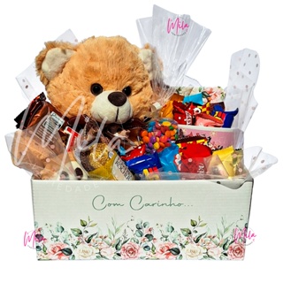 Cesta de Chocolate Com Pelúcia e Caneca Cesta Personalizada Presente em Oferta na Shopee