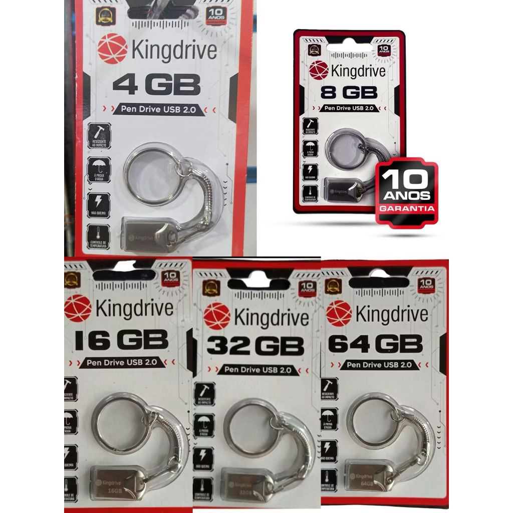 Mini Pendrive 4GB/8GB/16GB/32GB/64GB/ Modelo Chaveiro Metal Usb 2.0