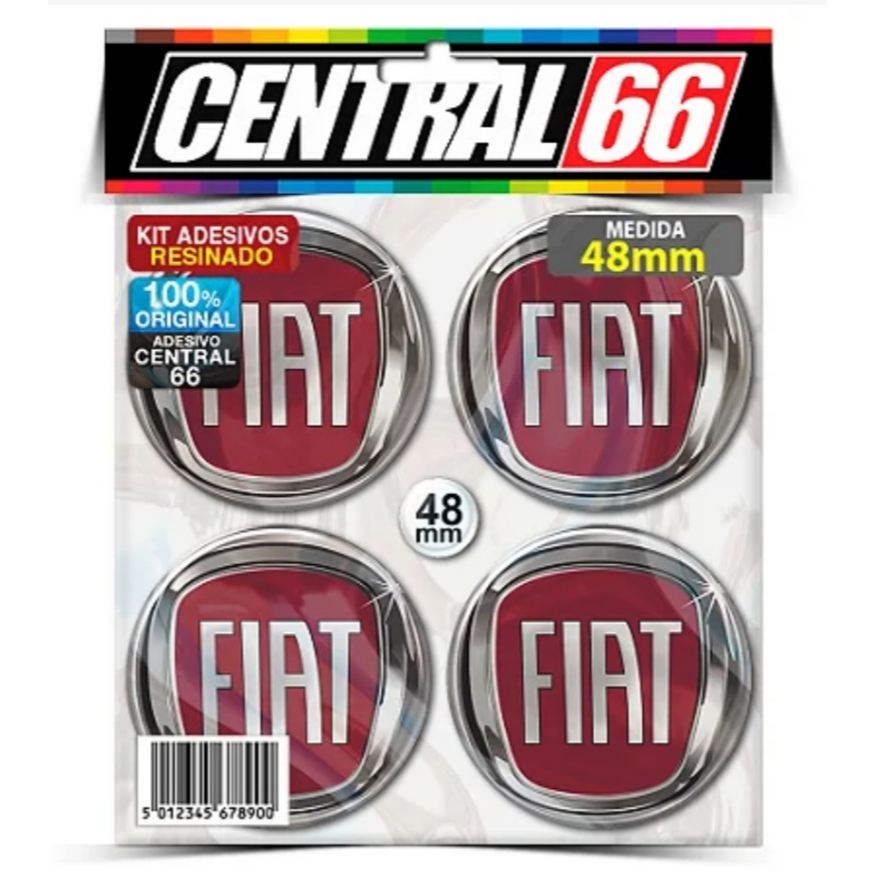 Jogo Emblema Adesivo Centro de Roda 48mm Fiat Ducato Resinado